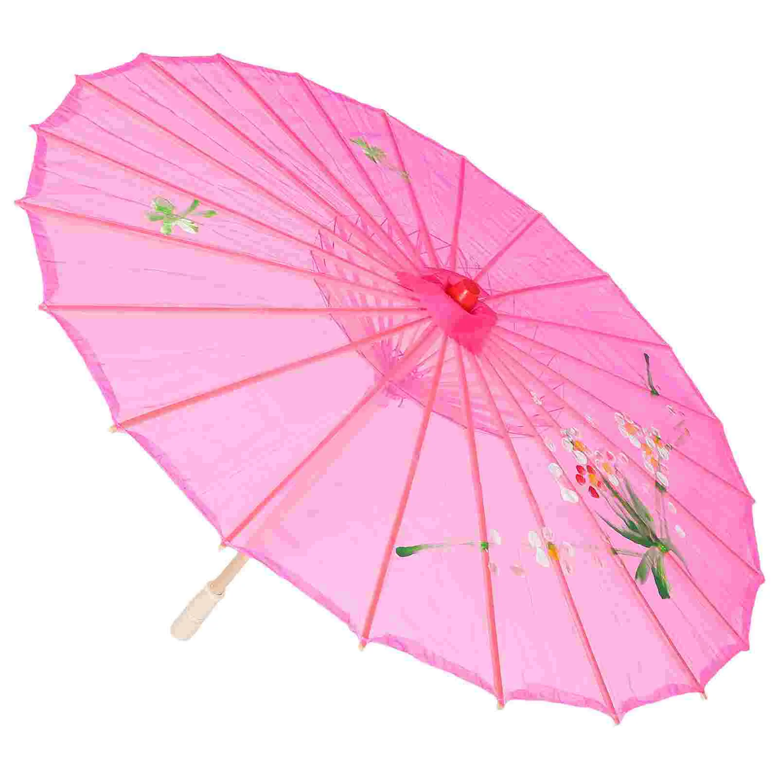 

Vintage Silk Umbrella Elegant Semitransparent Chinese Parasol for Classical Dance Photography Props Lightweight Kids Umbrella