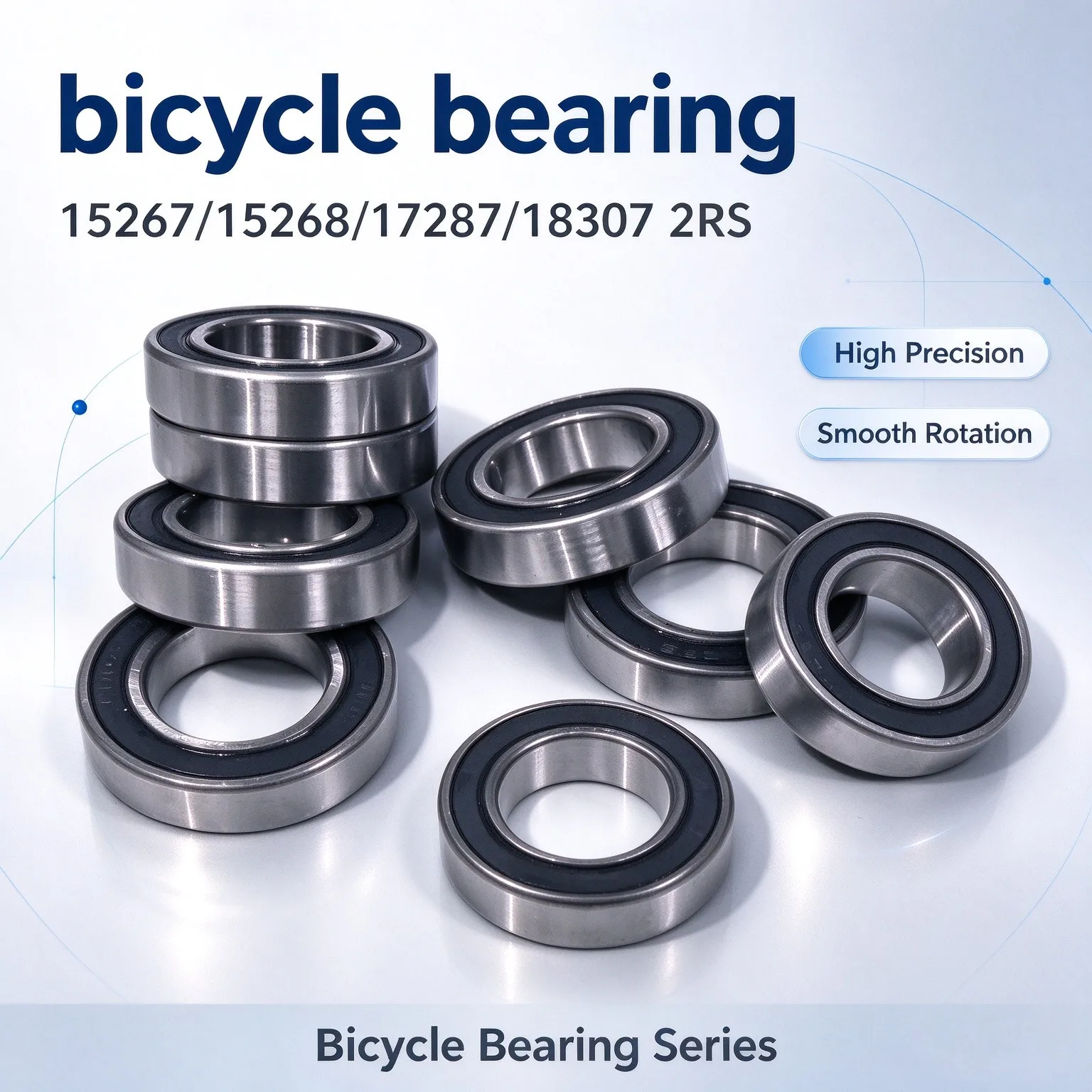 2Pcs 15267 17287 15268 18307 RS Deep Groove Ball Bearing 6902RS 15×28×7mm ABEC‑5 GCr15 Steel Rubber Sealed bicycle Bearings