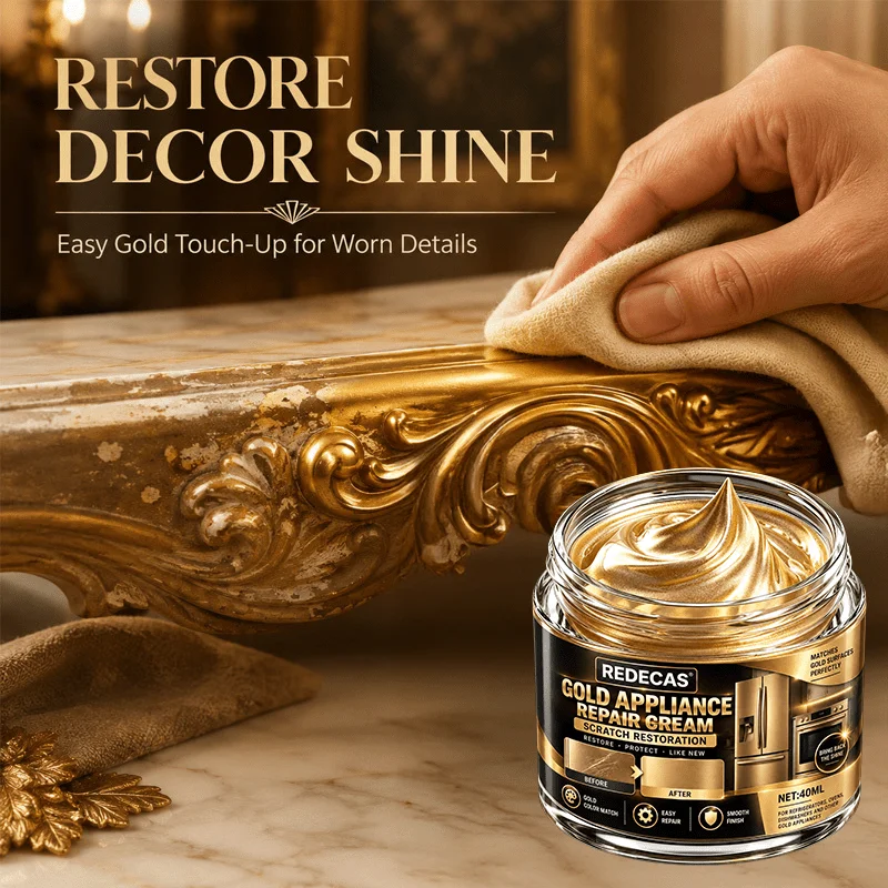 Multi-Surface Gold Decor Paste, No Tools Needed, DIY Regild Faded Carvings, Frames & Decor, Fill Dents, Metallic Shine