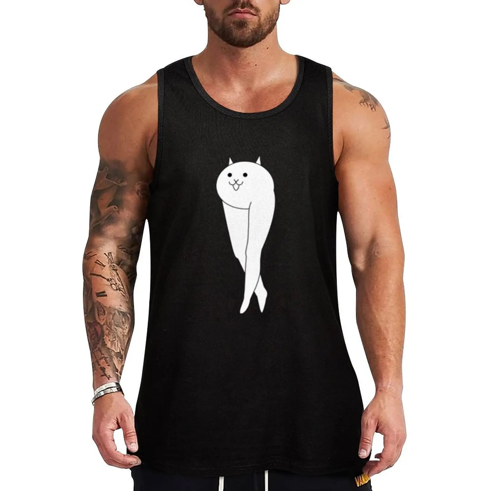 

Sexy Legs Cat Tank Top Casual Everyday Wear Tank Top Loose Sleeveless Soft