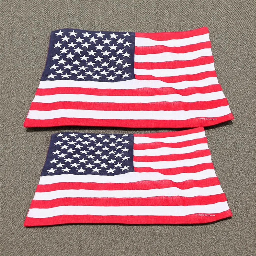 2Pcs American Flag Neck Scarf Fashion Patriotic Kerchief for Men Women Stylish Handkerchief 4th of July Handkerchief