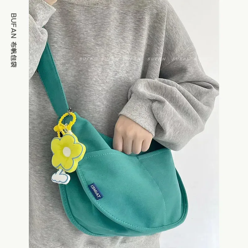 Schoolgirl Summer Shopping Crossbody Bag Korean Version of Simple Everything with Pop Art Campus Style Bag