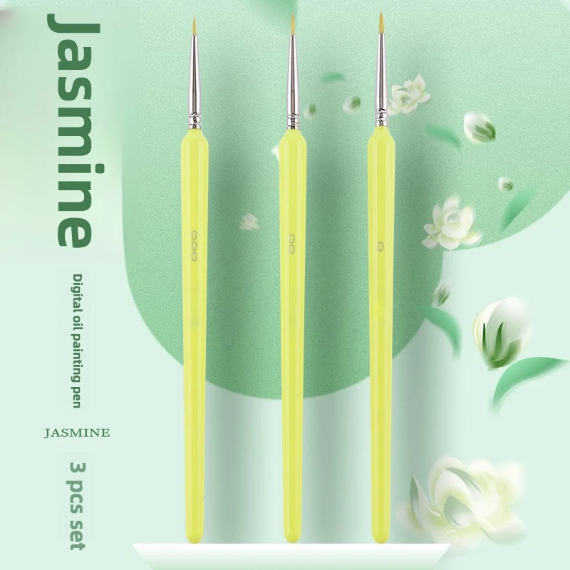 

3 шт., Жасмин/Мята, сделай сам, цифровая картина маслом, акриловая акварельная кисть, художественная студенческая спецификация, маленький цветной блок, крючок, линия, раскраска, ручка