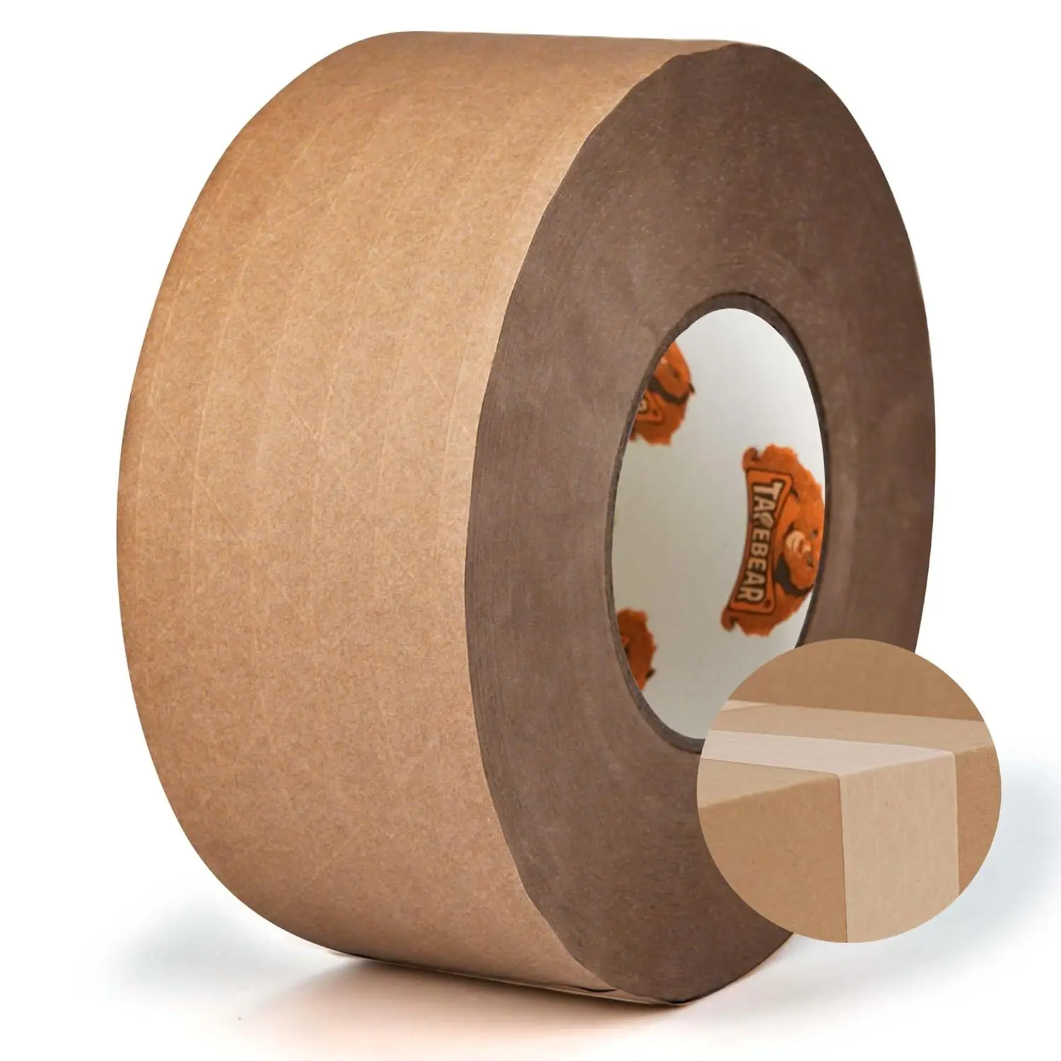 

Water Activated Tape 2.75inch x 450ft Reinforced Packing Tape, Eco-Friendly Tape Refills Brown Kraft Gum Tape Writable f