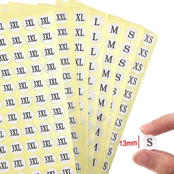 15Sheets Size Label Self Adhesive Paper XS/S/M/L/XL/XXL/3XL/4XL/5XL Tags Sticker Clothing Trousers DIY Scrapbooking Decoration