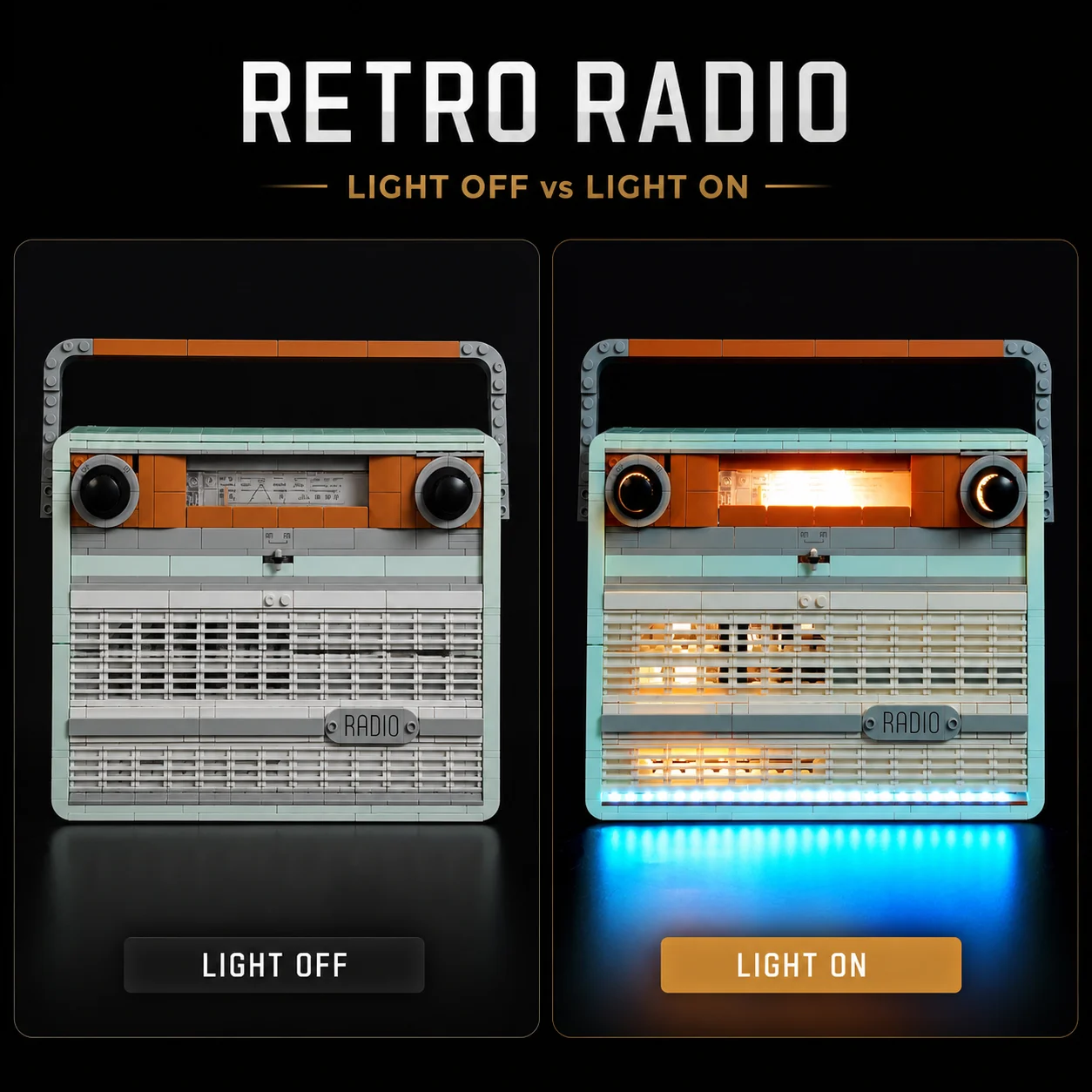 Hprosper LED Light For 10334 Retro Radio Decorative Lamp With Battery Box (Not Include Lego Building Blocks)