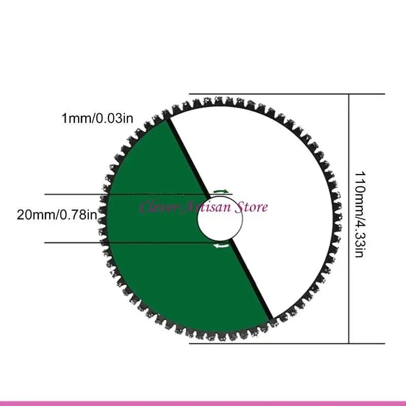 E06B circolare da 110 mm Utensile da taglio per lavorazione del legno Disco da taglio in plastica per legno, metallo