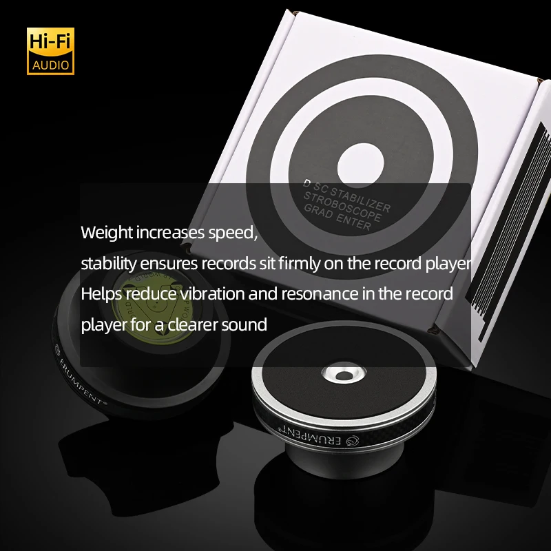 ERUMPENT LP Vinyl Old Record Disc Stabilizer Turntable Professional HiFi Turntable Level Meter Gramophone Clamp Stabilizer