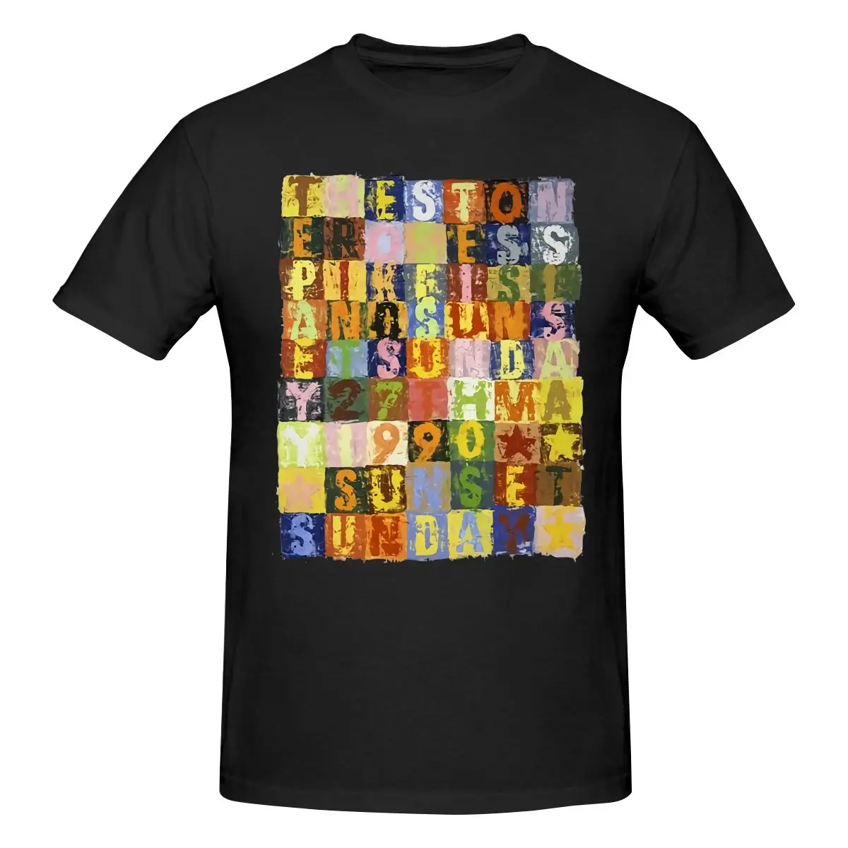 The Stone Roses Spike Island T Shirt Men Washed Short Sleeved Summer Retro High Street Loose Top Men Clothing Graphic T Shirts