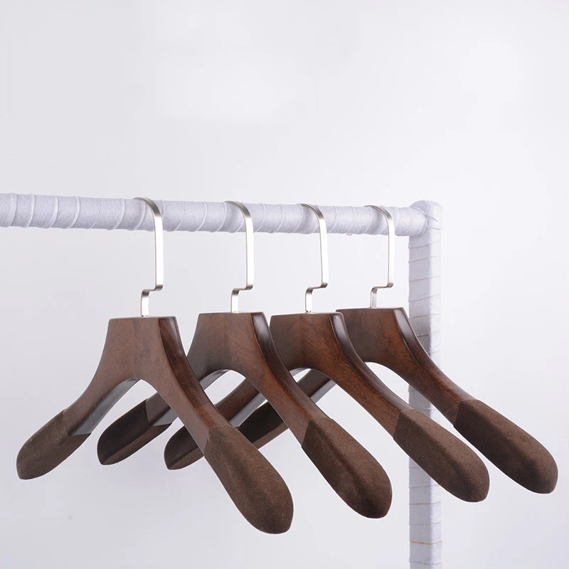 Wooden Hangers, Solid Wood Coat Hangers Heavy Duty, Smooth Finish Bulk Wooden Hangers High-Grade Wooden Clothes Hanger