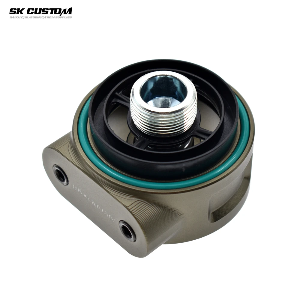 SKCUSTOM para Volkswagen Audi Gen2 EA888 medidor de temperatura de aceite de motor adaptador de manómetro conector de Sensor filtro de aceite sándwich