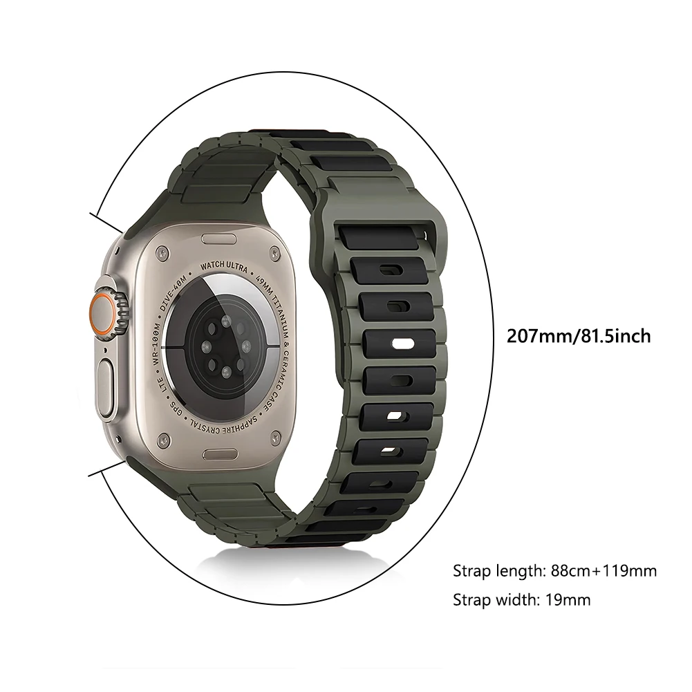 Cinturini sportivi con cinturino in silicone Cinturini per orologi impermeabili Bracciale in silicone resistente al sudore per Apple Watch 9/8/7/Ultra S10 38 40 41 S10 42mm