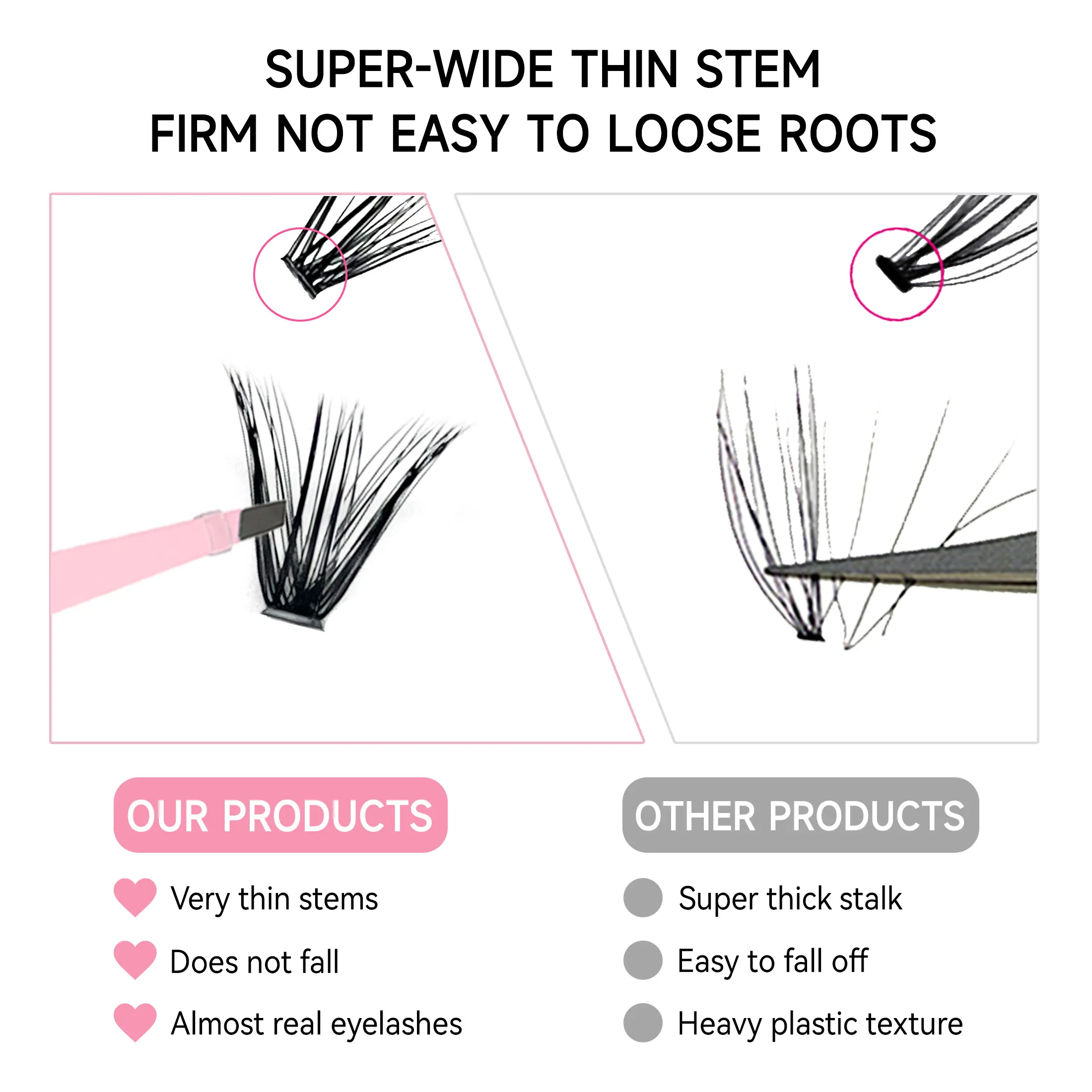 Wodoodporny zestaw do przedłużania rzęs, pęseta, pęseta, narzędzia do makijażu rzęs i uszczelniania, zestaw rzęs DIY, 240 szt.