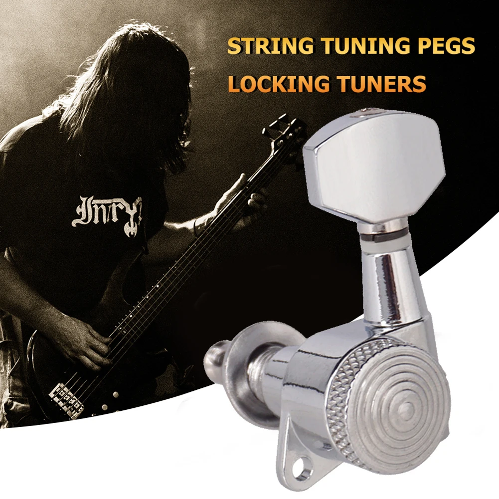 6pcs Electric Acoustic Guitar Locking Tuner Pegs Stringed Instruments String Tuning Pegs Locking Tuner Guitar Parts
