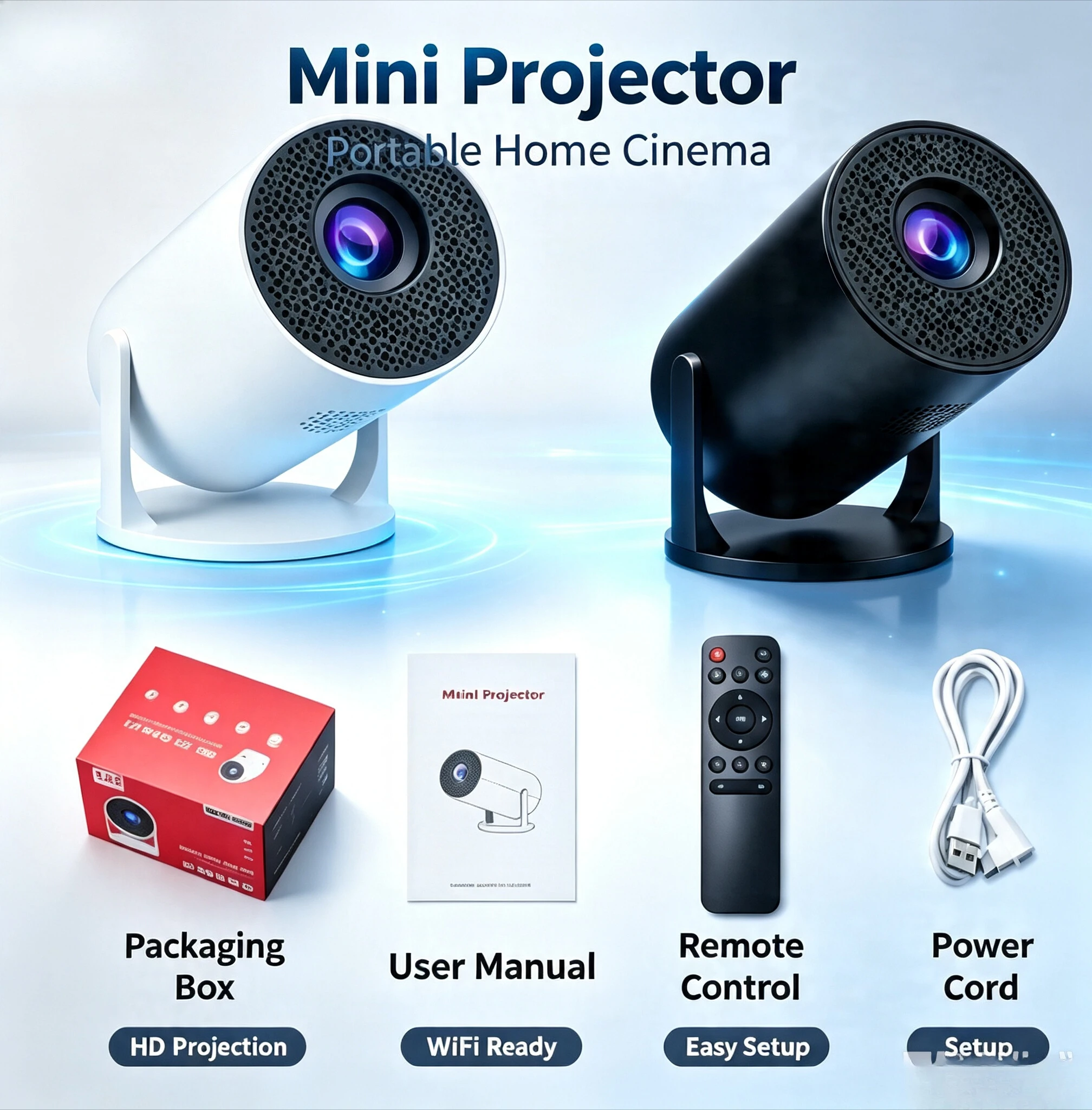 Mini Projector Portable - 2026 M5 Home Mini Projector Small