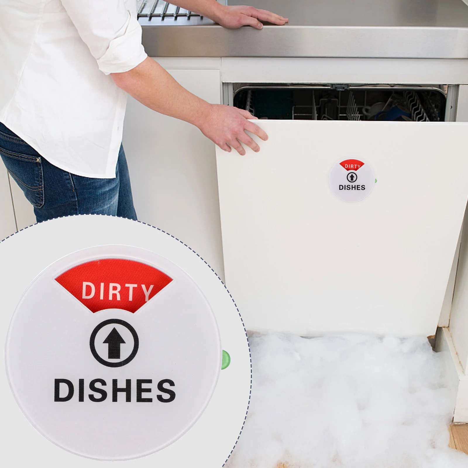 Dishwasher Clean Dirty Sign Identification Plate Stickers Magnet Washing Machine Indicator