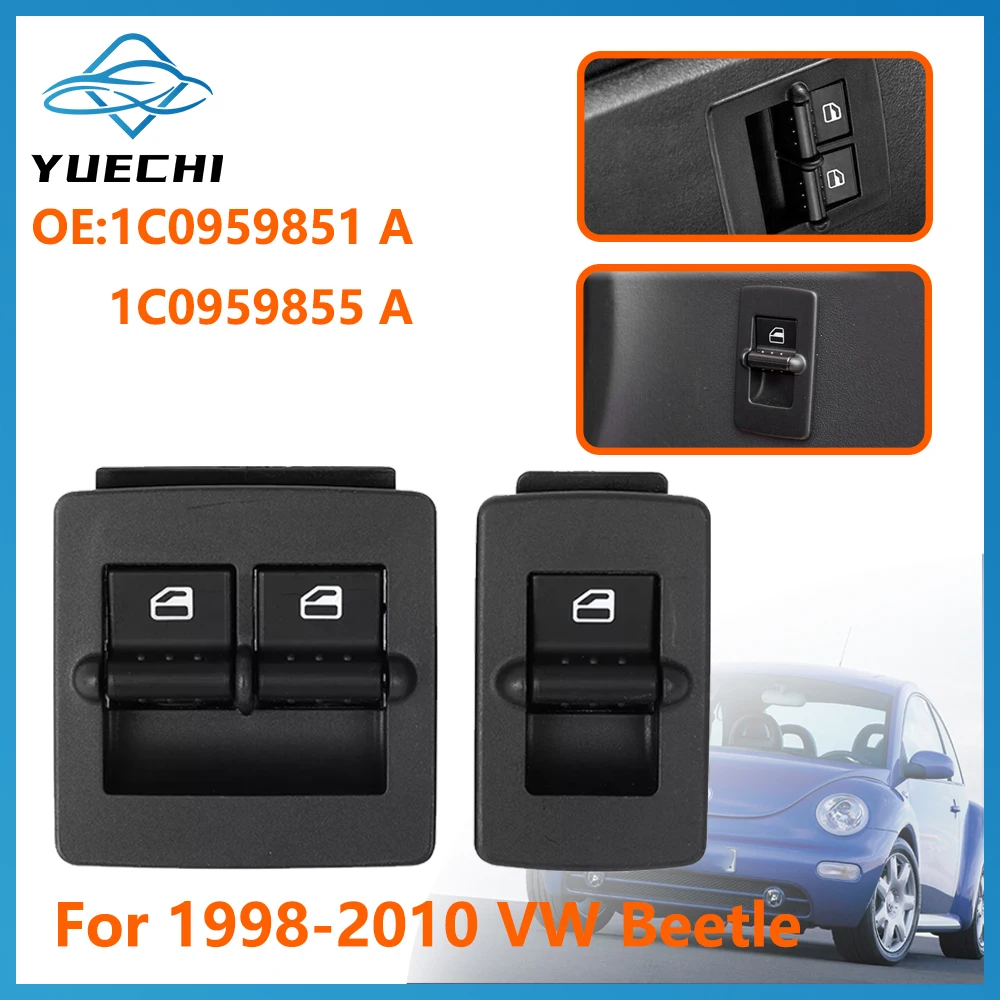 مفتاح نافذة جديد يسار/يمين لـ 1998-2010 VW Volkswagen Beetle 1C0959851 1C0959851A 1C0959855 1C0959855A 1C0959527 #1