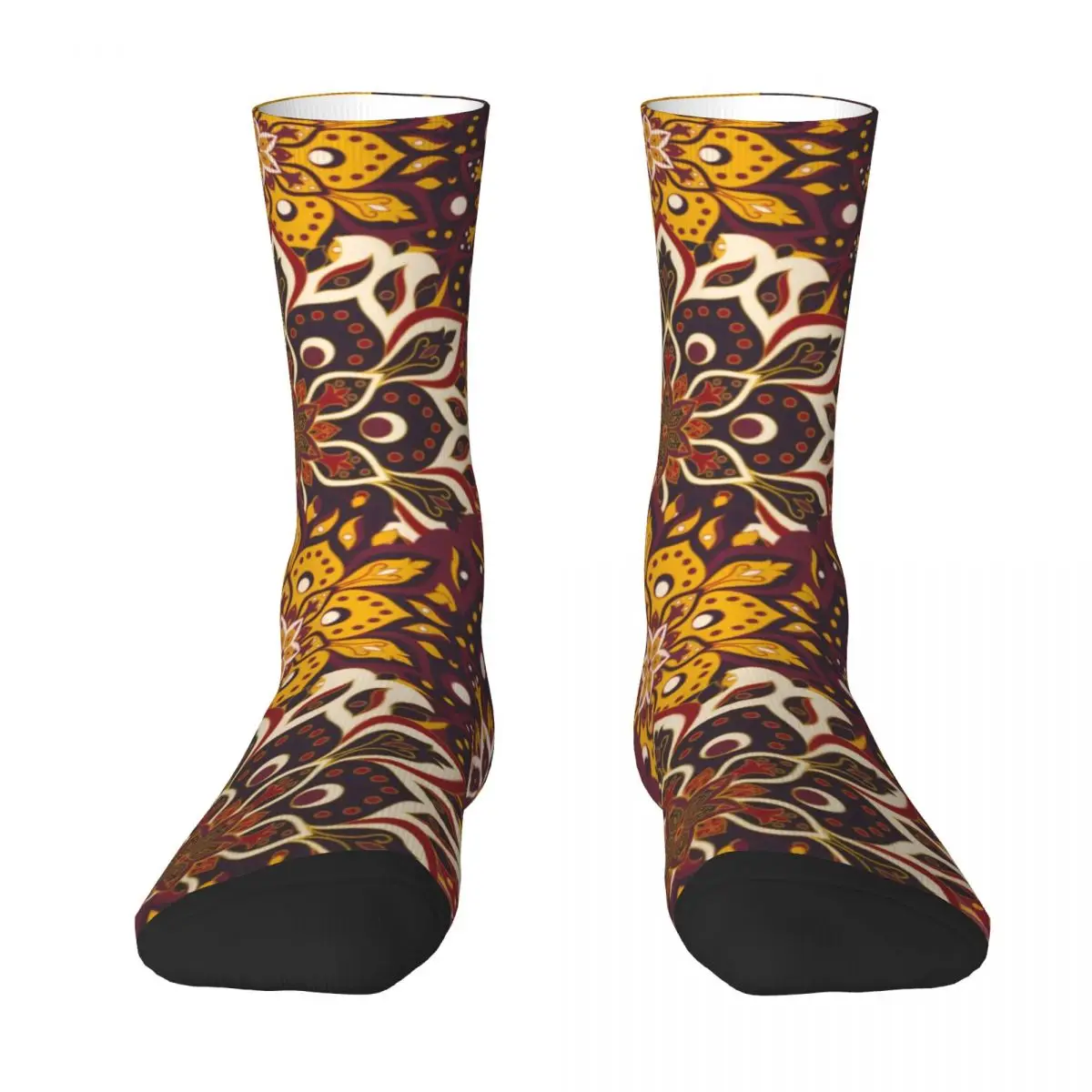 Tribal Floral Print Stockings Ethnic Retro Graphic Vintage Socks Winter Anti Sweat Socks Couple Cycling High Quality Socks