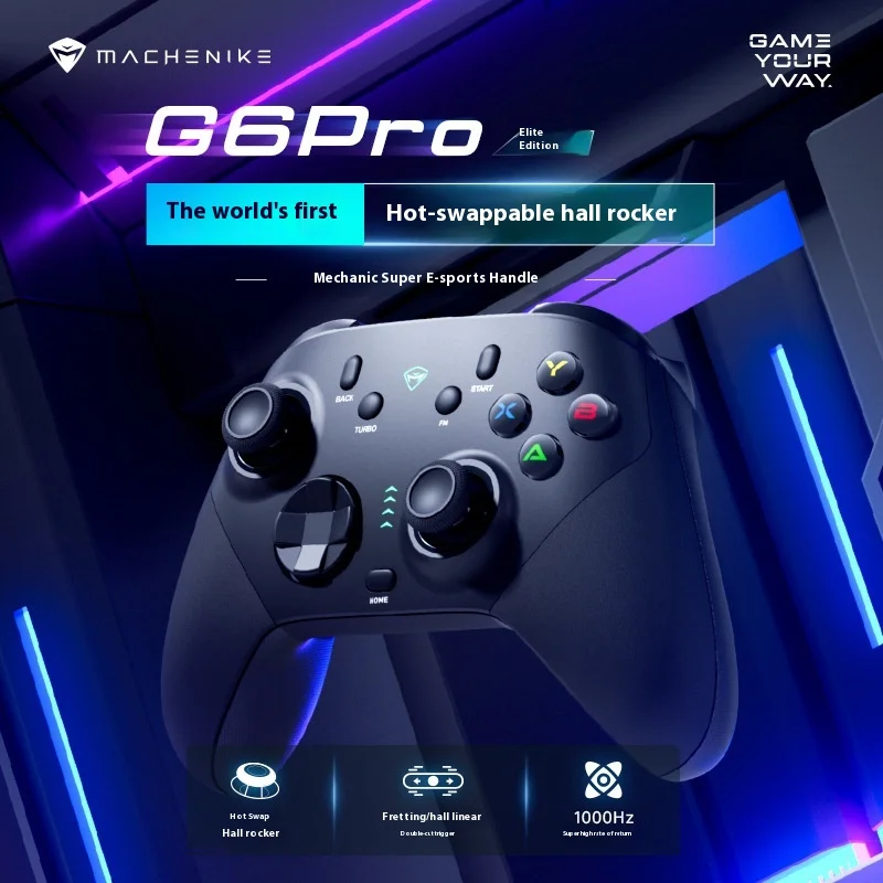 Machenike G6 Pro Wireless Bluetooth 2.4g Gamepads With Hall Rocker Six-axis Game Controller For Computer Ns Steam Customized