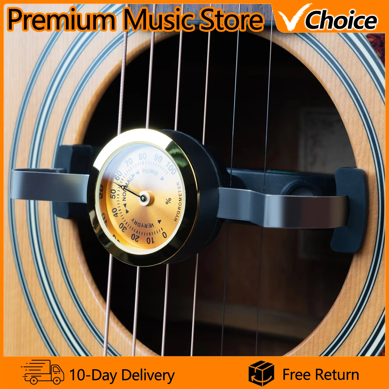 Umidificador de Som para Guitarra Guitto GHD-03, Hidratante de Umidade para Guitarra Clássica e Acústica, Acessórios para Guitarra, Higrômetro