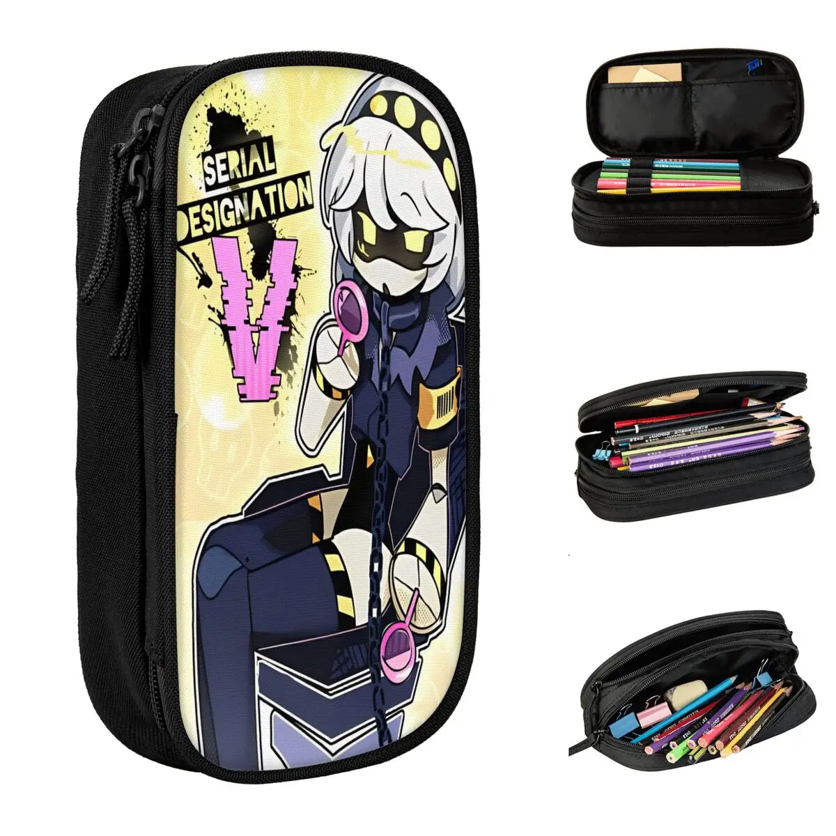 Horro Anime Murder Drones Pencil Case Comedy Pencil Pouch Pen Holder for Girls Boys Large Storage Bag School Zipper Stationery