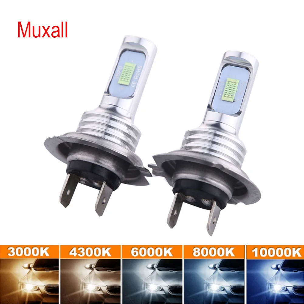 Muxall LED CSP Mini H7 H4 LED Lamps For Cars Headlight Bulbs led H8 H11 H6 Fog Light HB3 9005 HB4 Ice Blue 8000K 3000K Auto 12V