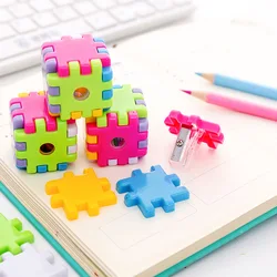 1 Pcs Kawaii Creative Blocks Pencil Sharpener Stationery School Office SuppliesNovelty Kid Rubik's Gift Cube Funny Toy