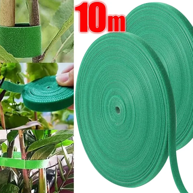 10/1M Reusable Nylon Plant Ties Green Garden Plant Bandage Cable Ties Self Adhesive Plant Fastener Tape for Plants Garden Home