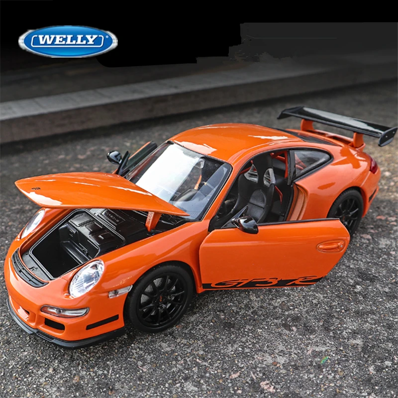 Welly 1:24 Porsche 911 GT3 RS Alloy Sports Car Model Diecast Metal Toy Track Race Car Model Simulation Collection Kids Toys Gift