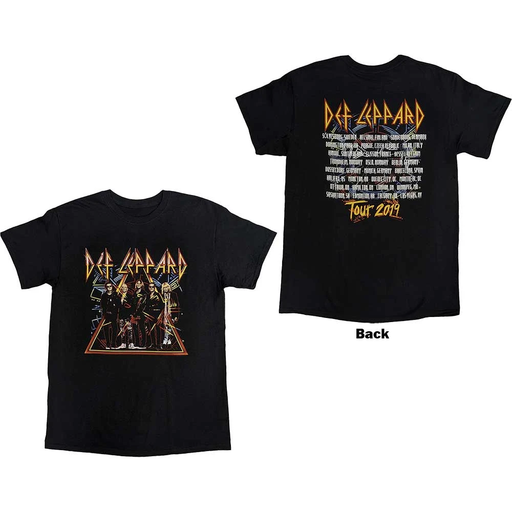 Camiseta da banda Photo Tour 2019 Def Leppard, camiseta gráfica de algodão, masculina, feminina, verão, streetwear