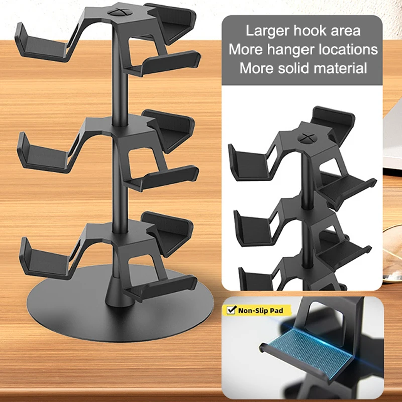 3-Tier Game Controller Stand, Holds 12 Controllers, Black Controller Organizer Compatible For PS4/PS5/Xbox One/Switch Pro