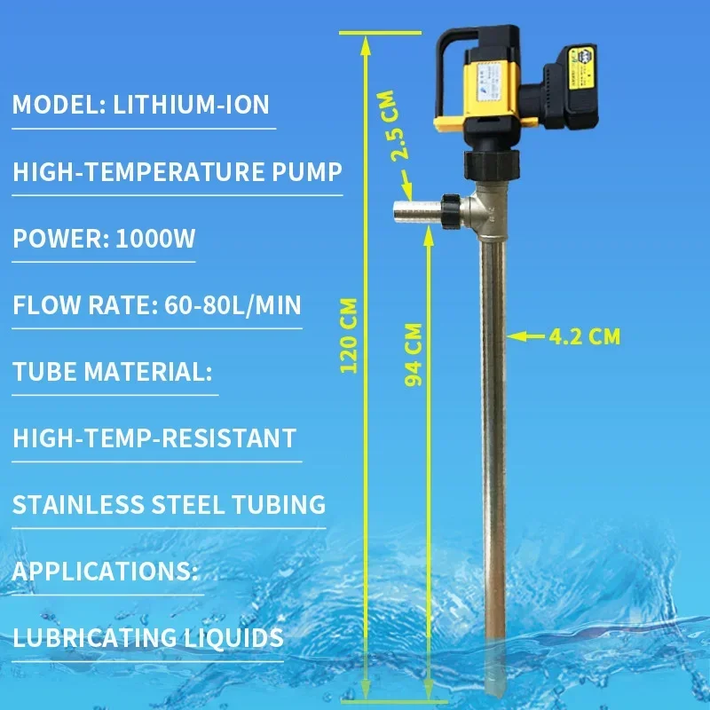 Stainless Steel Electric Drum Pump; Screw Gear Pump for Honey, Cream, and Sauces; Pump for Acid and Alkaline Liquids; Fuel Drum