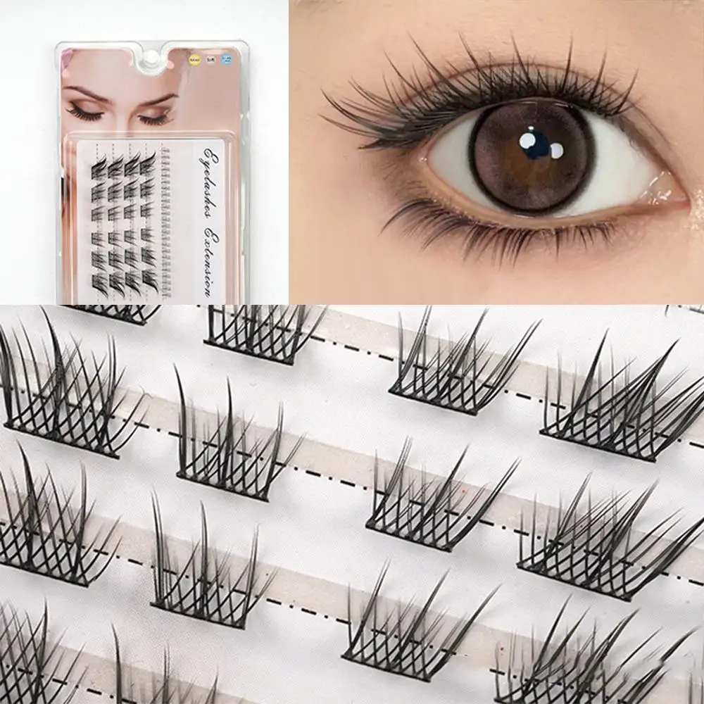 Daily Use Manga Lash Clusters Fox Eye Reusable DIY Lash Extensions Natural Look False Eyelashes