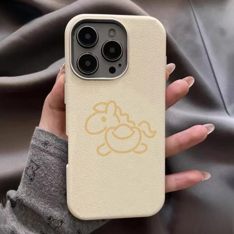 

New Year of Horse Phone Case For Redmi Note 12 Pro Plus 12R Note 7 Pro 5G 4G PU Leather Cute Pony Cartoon Soft Cover