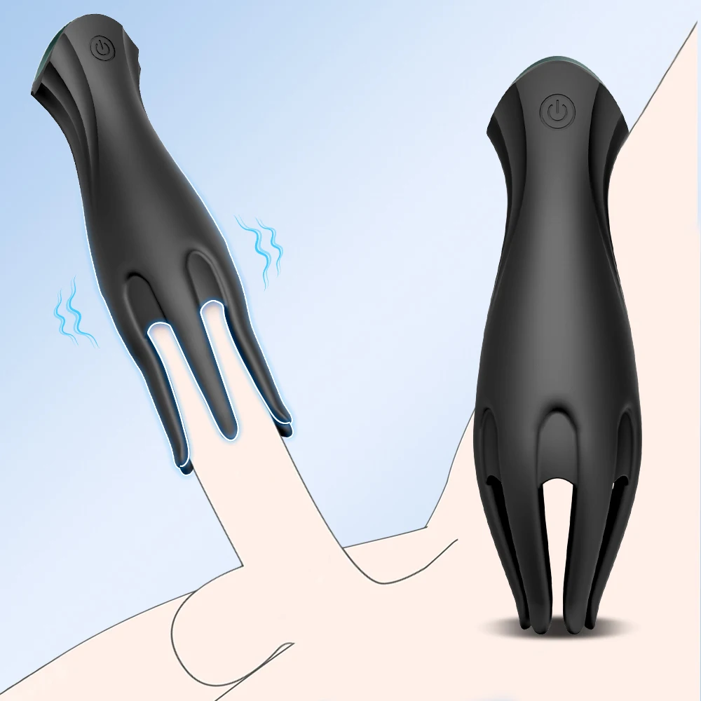 Тренажер для головки пениса для мужчин, мощный вибрирующий мастурбатор для пениса, эротические игрушки, мягкий массажный вибратор с удлиненной выносливостью на кончиках пальцев