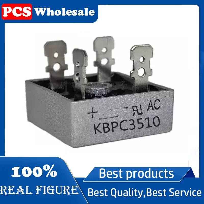 Original single-phase rectifier bridge 35A1000V square bridge KBPC3510 bridge pile full current voltage 4pin