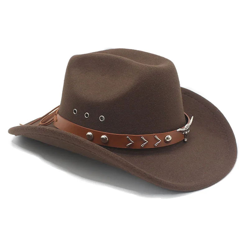 Vintage grenzüberschreitender Western-Cowboyhut Big-Edge Gentleman Cowgirl Jazz Hüte Feiertage Party Cosplay Cap Sombrero Hombre – Detail 8