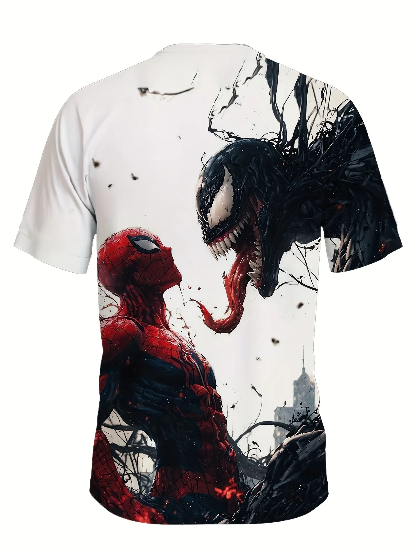 تي شيرت Marvel Men Venom بأكمام قصيرة تي شيرت خارق أنيمي تي شيرت Spider-Man