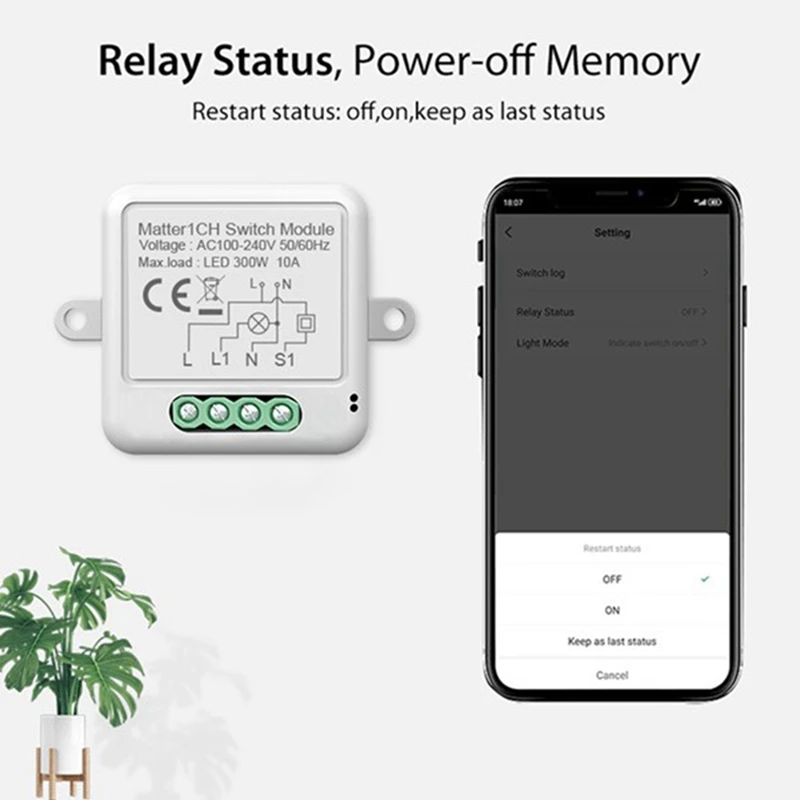 Matter Wifi Smart Switch 2X5a Smart Home Automation Relaismodul funktioniert mit für Homekit Alexa Google Home