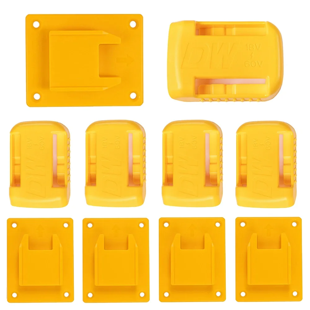 

5Packs Power Tool Battery Mount Holders for Dewalt 18V 20V Power Tool Drill and Battery Cover Dock Storage Rack Yellow Black