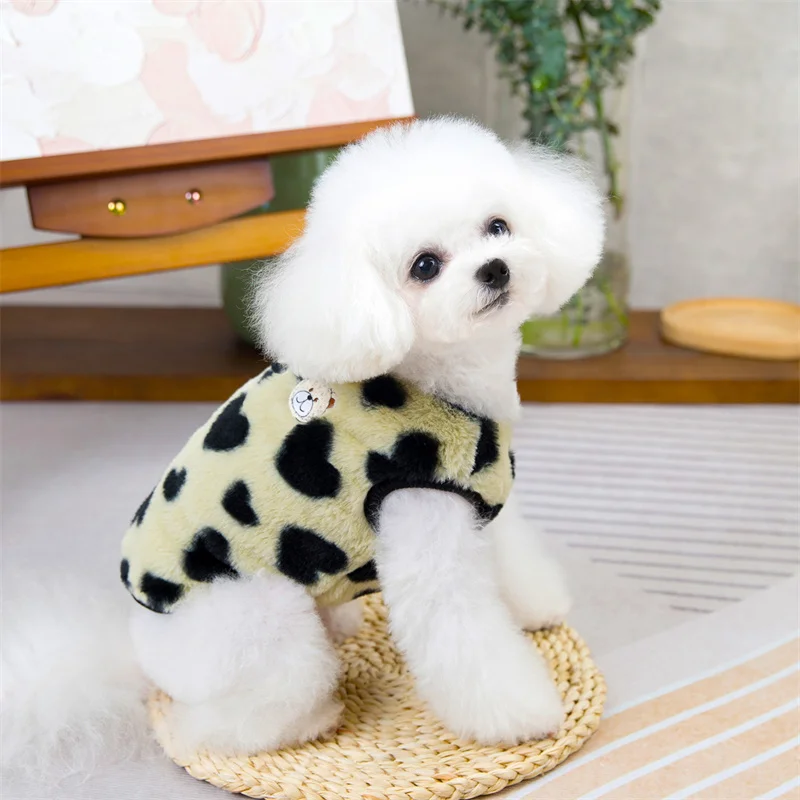 Autumn Winter Clothing Dog Vest Jacket Winter Fleece love Heart Clothes fashion Jacket For Small Dog Fur Clothing