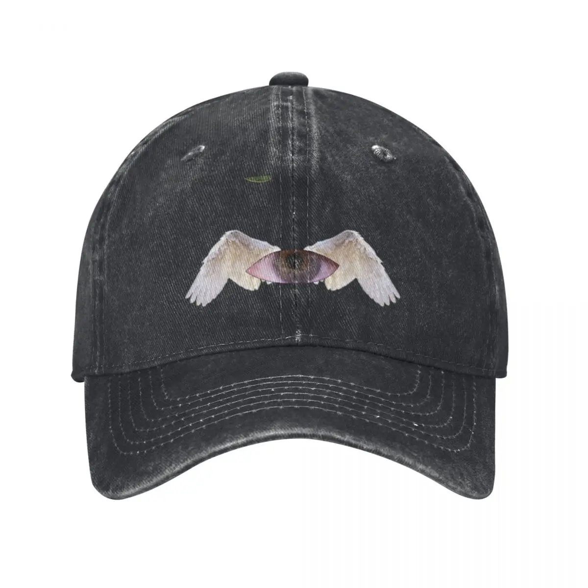 Weirdcore Eyes And Wings Baseball Caps Vintage Denim Washed Headwear Unisex Style Outdoor Running Hats