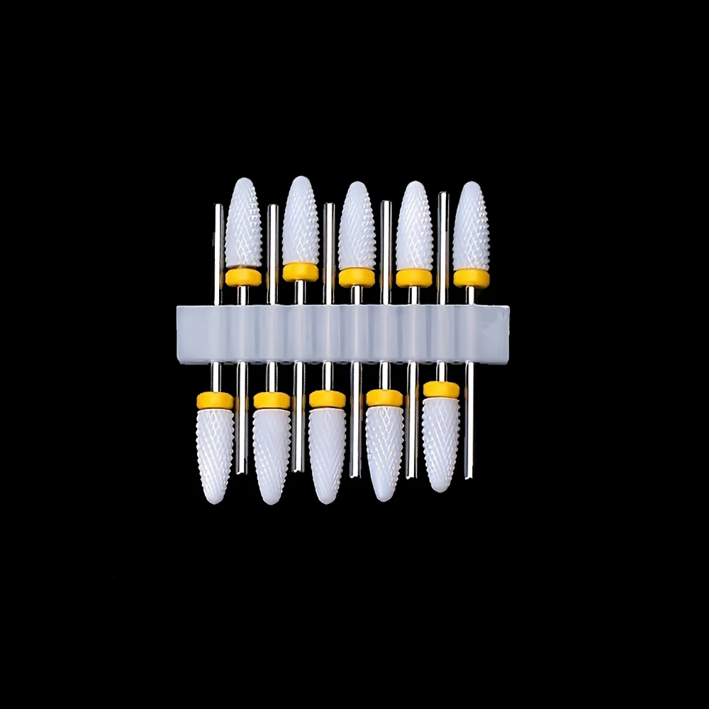 10 Stück 3/32 Keramik-Nagelbohrer, professionell und langlebig, zum Entfernen von Gelnägeln, Reinigen der Nagelhaut, ideal für Maniküren