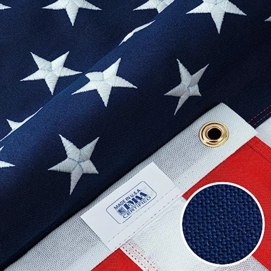 

American Flags for Outside 3x5-100% Polyester MADE IN THE USA -Indestructible Durable Outdoor Heavy Duty Spun Polyester -US Fla