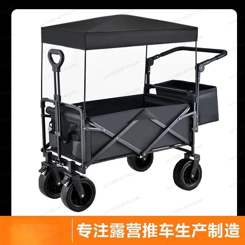 Collapsible Folding Wagon Cart Heavy Duty Utility Cart with Wheels for Camping Garden Grocery Shopping Beach Outdoor