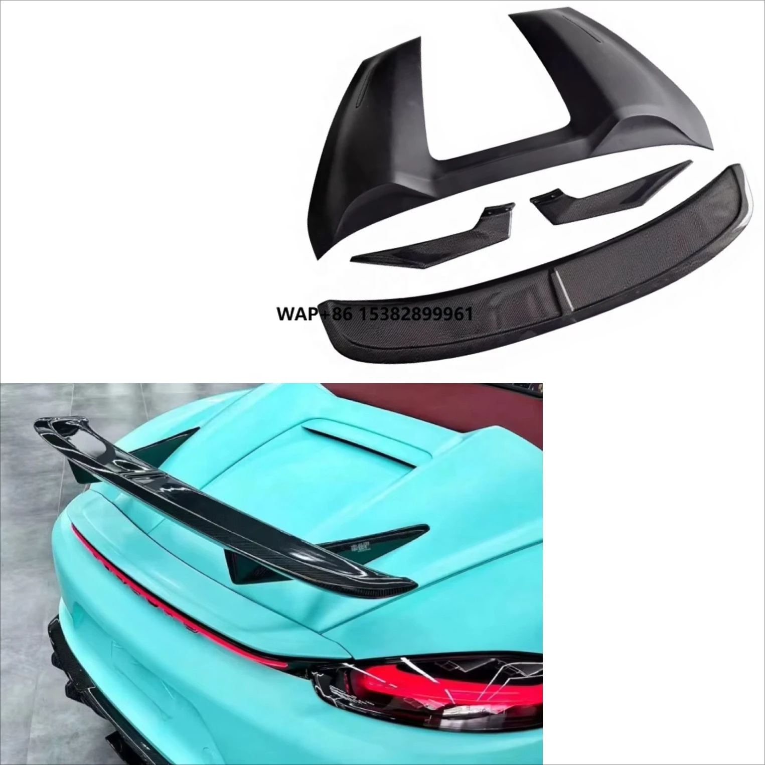 

High Quality Humpback Style Carbon Fiber Trailing Edge Spoiler Wing Factory Direct Sales for 718 Boxster 982