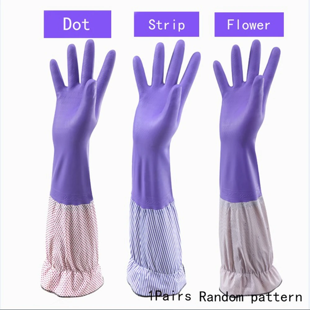 Thickening Wash Dishes Waterproof Washing Cleaning Tools Kitchen Long Sleeve Rubber gloves Household Gloves