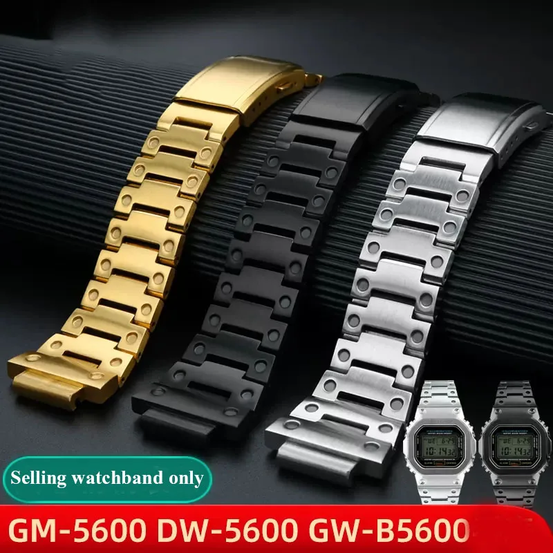 Stainless Steel Watchband For Casio G-SHOCK GA2100/GA2110/DW5600/M5610/GW5610/GWM-B5000/GW-B5600/ steel Men Watch Strap Bracelet