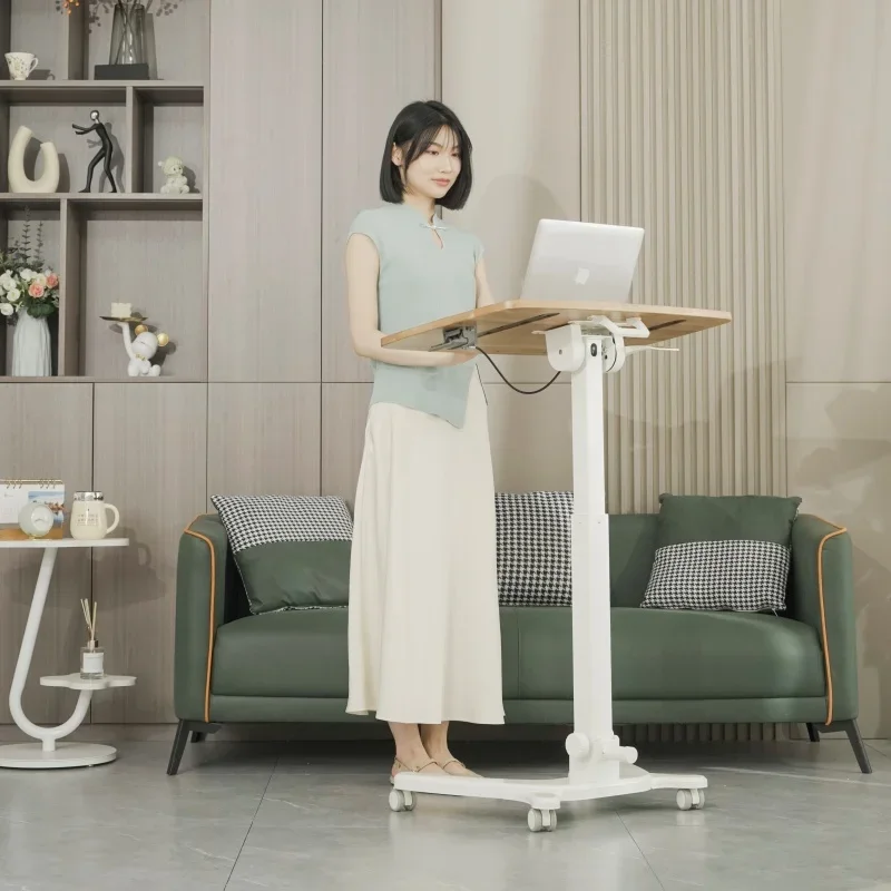 Standing mobile folding lift office workbench, lazy laptop bedside table