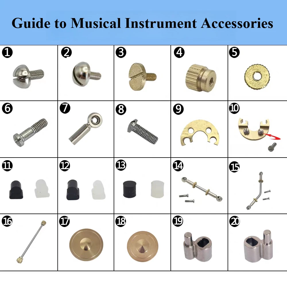 Instrument Tuba Flat Key Tenor Bass Sousaphone Rubber Parts Screws Feet Pads Springs Cork Complete Set of Accessories Guide